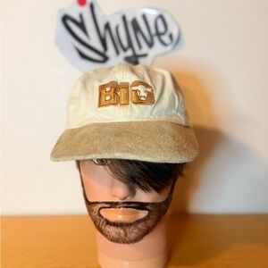 Vintage Beige and Tan Cap with Embroidered Logo